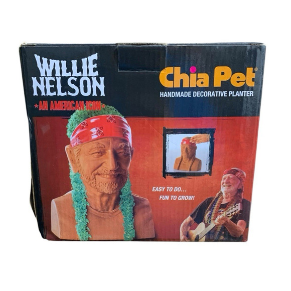 Willie Nelson American Icon Chia Pet Genuine Home Garden Planter Pottery NEW NIB - Picture 1 of 3